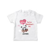 My First Valentine's Day - A Heartwarming Celebration Customized T-Shirt For Kids With Name - WHITE - 0-5 Months Old (Chest 17")