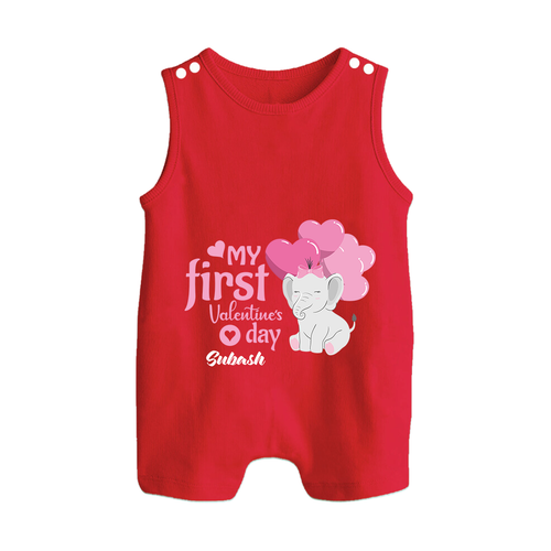 My First Valentine's Day - The Start of Something Beautiful Customized Romper Suit For Babies With Name