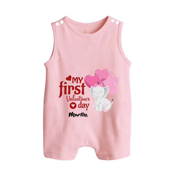 My First Valentine's Day - The Start of Something Beautiful Customized Romper Suit For Babies With Name - BABY PINK - 0 - 5 Months Old (Chest 18")