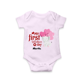 My First Valentine's Day - The Start of Something Beautiful Customized Romper For Babies With Name - LILAC - 0 - 3 Months Old (Chest 16")