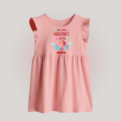 My First Valentine's Day - A Love Worth Celebrating Customized Baby Frock For Babies With Name