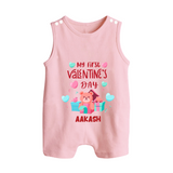 My First Valentine's Day - A Love Worth Celebrating Customized Romper Suit For Babies With Name - BABY PINK - 0 - 5 Months Old (Chest 18")