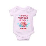 My First Valentine's Day - A Love Worth Celebrating Customized Romper For Babies With Name - LILAC - 0 - 3 Months Old (Chest 16")