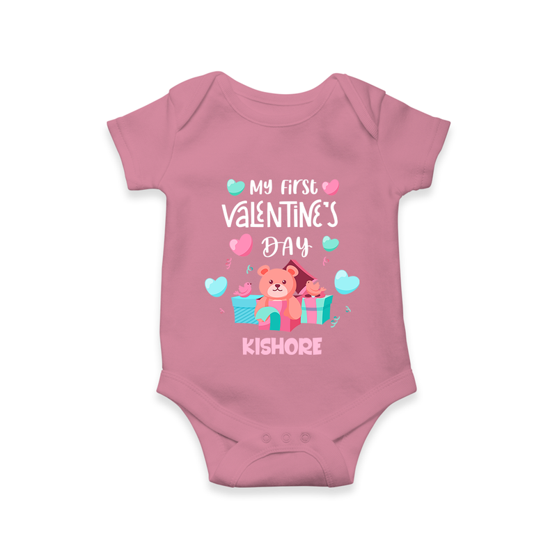 My First Valentine's Day - A Love Worth Celebrating Customized Romper For Babies With Name - ONION - 0 - 3 Months Old (Chest 16")