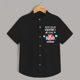 My First Valentine's Day - A Love Worth Celebrating Customized Shirt For Kids With Name - BLACK - 0 - 6 Months Old (Chest 23")