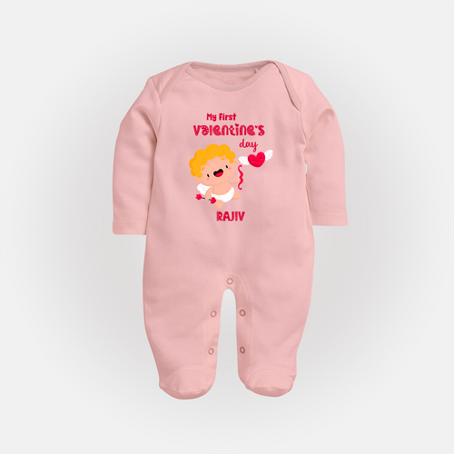 My First Valentine's Day - A Day Full of Sweet Surprises Customized Sleep Suit For Babies With Name