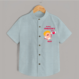 My First Valentine's Day - A Day Full of Sweet Surprises Customized Shirt For Kids With Name - ARCTIC BLUE - 0 - 6 Months Old (Chest 23")