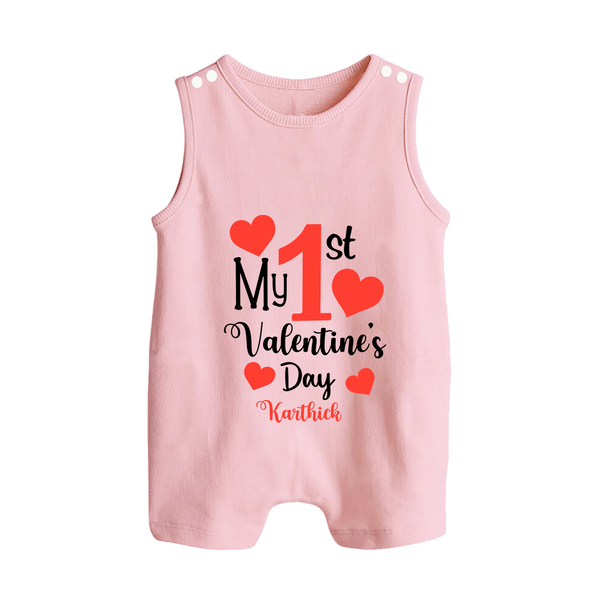 My First Valentine's Day - Creating Memories to Treasure Customized Romper Suit For Babies With Name - BABY PINK - 0 - 5 Months Old (Chest 18")