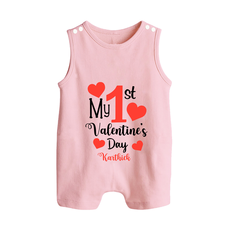 My First Valentine's Day - Creating Memories to Treasure Customized Romper Suit For Babies With Name - BABY PINK - 0 - 5 Months Old (Chest 18")