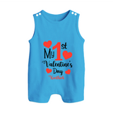 My First Valentine's Day - Creating Memories to Treasure Customized Romper Suit For Babies With Name - ROYAL BLUE - 0 - 5 Months Old (Chest 18")