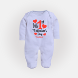 My First Valentine's Day - Creating Memories to Treasure Customized Sleep Suit For Babies With Name - BABY BLUE - New Born (Chest 7.5")