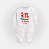 My First Valentine's Day - Creating Memories to Treasure Customized Sleep Suit For Babies With Name - WHITE - New Born (Chest 7.5")