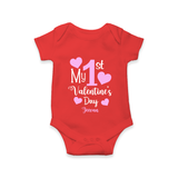 My First Valentine's Day - Creating Memories to Treasure Customized Romper For Babies With Name - RED - 0 - 3 Months Old (Chest 16")