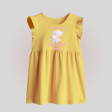 Mommy's Little Valentine - Customized Baby Frock For Babies With Name - YELLOW - 0 - 3 Months Old (Chest 17")