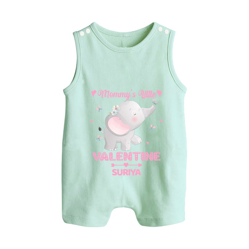 Mommy's Little Valentine - Customized Romper Suit For Babies With Name - MINT GREEN - 0 - 5 Months Old (Chest 18")