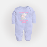 Mommy's Little Valentine - Customized Sleep Suit For Babies With Name - BABY BLUE - New Born (Chest 7.5")