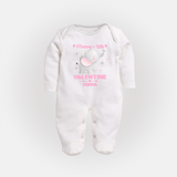 Mommy's Little Valentine - Customized Sleep Suit For Babies With Name - WHITE - New Born (Chest 7.5")