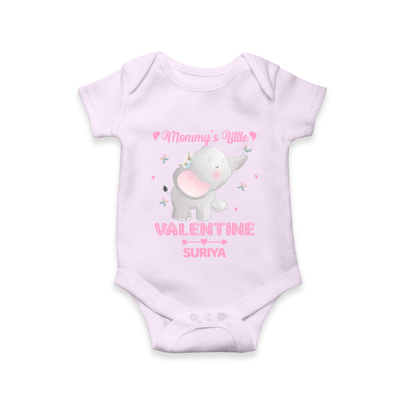 Mommy's Little Valentine - Customized Romper For Babies With Name - LILAC - 0 - 3 Months Old (Chest 16")