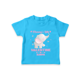 Mommy's Little Valentine - Customized T-Shirt For Kids With Name - SKY BLUE - 0-5 Months Old (Chest 17")