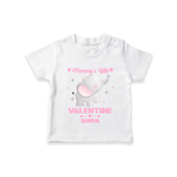 Mommy's Little Valentine - Customized T-Shirt For Kids With Name - WHITE - 0-5 Months Old (Chest 17")