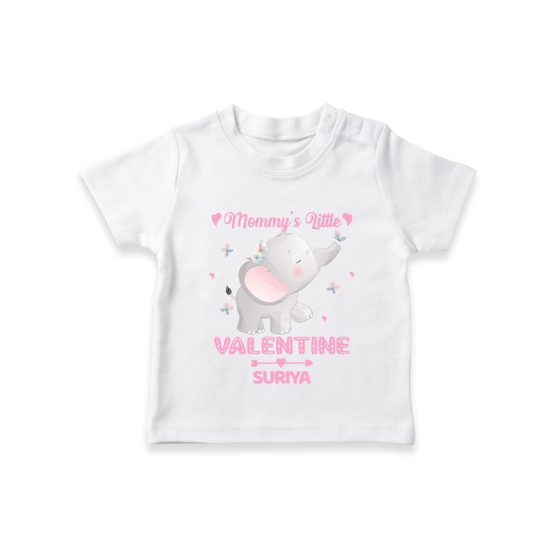 Mommy's Little Valentine - Customized T-Shirt For Kids With Name - WHITE - 0-5 Months Old (Chest 17")