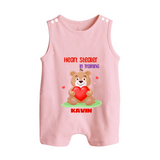 Heart Stealer In Training - Customized Romper Suit For Babies With Name - BABY PINK - 0 - 5 Months Old (Chest 18")