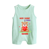 Heart Stealer In Training - Customized Romper Suit For Babies With Name - MINT GREEN - 0 - 5 Months Old (Chest 18")