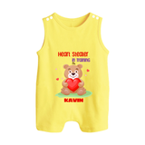 Heart Stealer In Training - Customized Romper Suit For Babies With Name - PASTEL YELLOW - 0 - 5 Months Old (Chest 18")