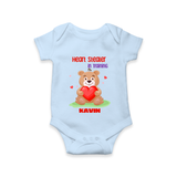 Heart Stealer In Training - Customized Romper For Babies With Name - BABY BLUE - 0 - 3 Months Old (Chest 16")