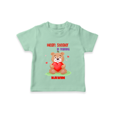 Heart Stealer In Training - Customized T-Shirt For Kids With Name - MINT GREEN - 0-5 Months Old (Chest 17")