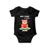 Heart Stealer In Training - Customized Romper For Babies With Name - BLACK - 0 - 3 Months Old (Chest 16")