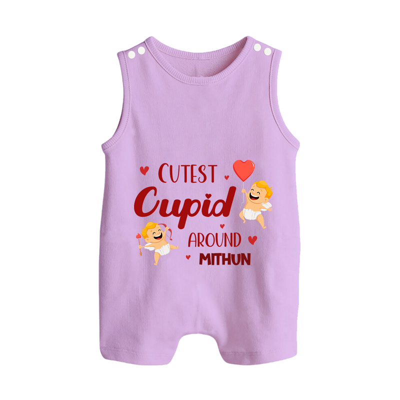 Cutest Cupid Around - Customized Romper Suit For Babies With Name - LILAC - 0 - 5 Months Old (Chest 18")