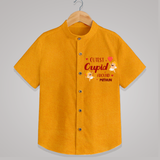 Cutest Cupid Around - Customized Shirt For Kids With Name - CHROME YELLOW - 0 - 6 Months Old (Chest 23")