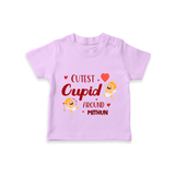 Cutest Cupid Around - Customized T-Shirt For Kids With Name - LILAC - 0-5 Months Old (Chest 17")