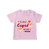 Cutest Cupid Around - Customized T-Shirt For Kids With Name - PINK - 0-5 Months Old (Chest 17")