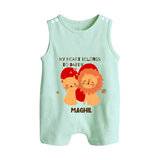 My Heart Belongs To Daddy - Customized Romper Suit For Babies With Name - MINT GREEN - 0 - 5 Months Old (Chest 18")