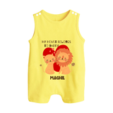 My Heart Belongs To Daddy - Customized Romper Suit For Babies With Name - PASTEL YELLOW - 0 - 5 Months Old (Chest 18")