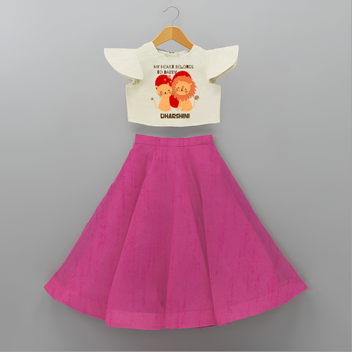 My Heart Belongs To Daddy - Customized Crop Top And Skirt For Kids With Name