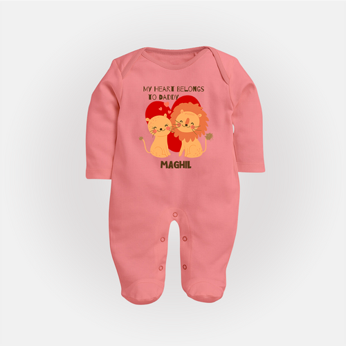 My Heart Belongs To Daddy - Customized Sleep Suit For Babies With Name