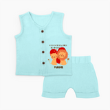 My Heart Belongs To Daddy - Customized Jabla Set For Babies With Name - BABY BLUE - 0 - 3 Months Old (Chest 9.8")