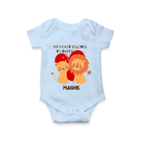 My Heart Belongs To Daddy - Customized Romper For Babies With Name - BABY BLUE - 0 - 3 Months Old (Chest 16")