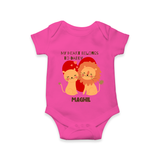 My Heart Belongs To Daddy - Customized Romper For Babies With Name - HOT PINK - 0 - 3 Months Old (Chest 16")