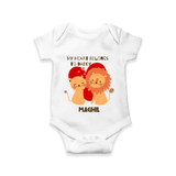 My Heart Belongs To Daddy - Customized Romper For Babies With Name - WHITE - 0 - 3 Months Old (Chest 16")