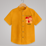 My Heart Belongs To Daddy - Customized Shirt For Kids With Name - CHROME YELLOW - 0 - 6 Months Old (Chest 23")