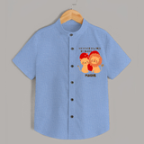 My Heart Belongs To Daddy - Customized Shirt For Kids With Name - SKY BLUE - 0 - 6 Months Old (Chest 23")