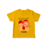 My Heart Belongs To Daddy - Customized T-Shirt For Kids With Name - CHROME YELLOW - 0-5 Months Old (Chest 17")