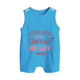 Love You To The Moon And Back - Customized Romper Suit For Babies With Name - ROYAL BLUE - 0 - 5 Months Old (Chest 18")