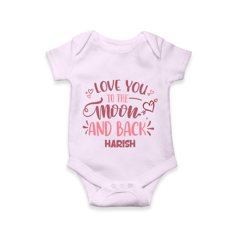 Love You To The Moon And Back - Customized Romper For Babies With Name - LILAC - 0 - 3 Months Old (Chest 16")