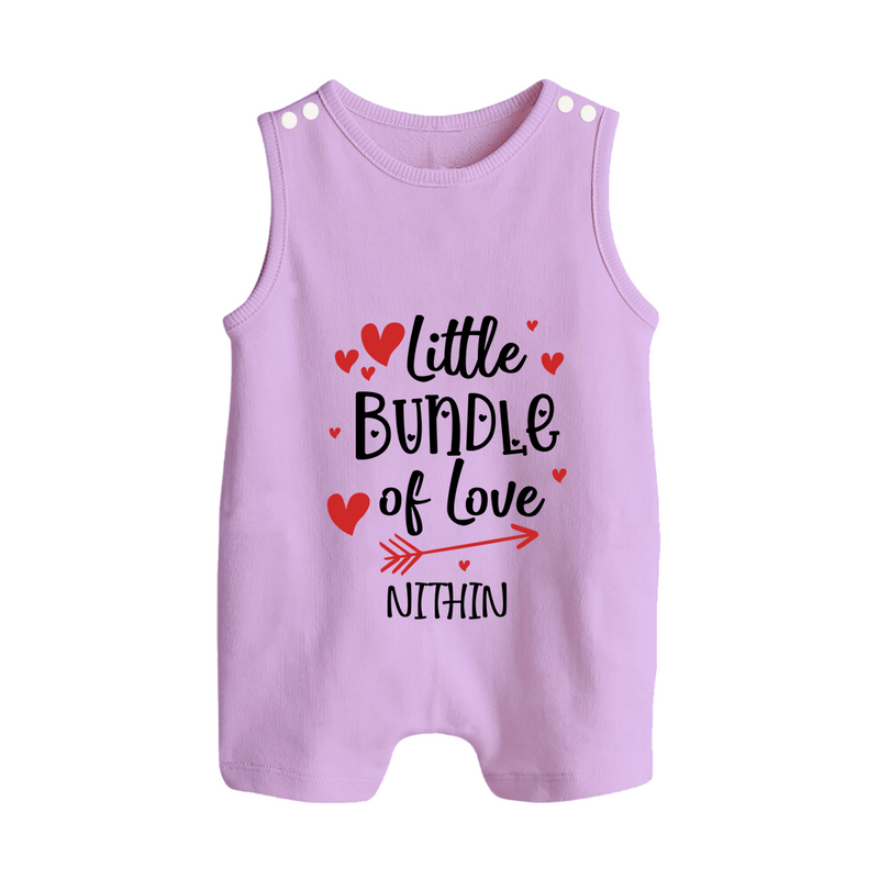 Little Bundle Of Love - Customized Romper Suit For Babies With Name - LILAC - 0 - 5 Months Old (Chest 18")