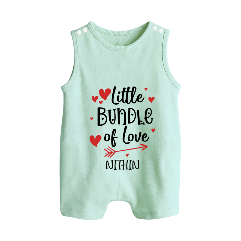 Little Bundle Of Love - Customized Romper Suit For Babies With Name - MINT GREEN - 0 - 5 Months Old (Chest 18")